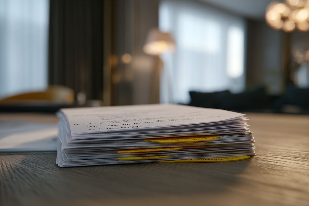Papier avec annotations et surlignages liés à la planification urbaine