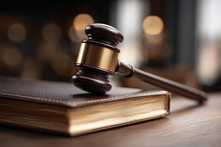 Image d'un maillet symbolisant le processus judiciaire pour résoudre les disputes de construction entre voisins.
