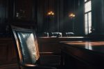 Image d'une salle d'audience avec une chaise vide symbolisant le manque de bonne foi en matière judiciaire.