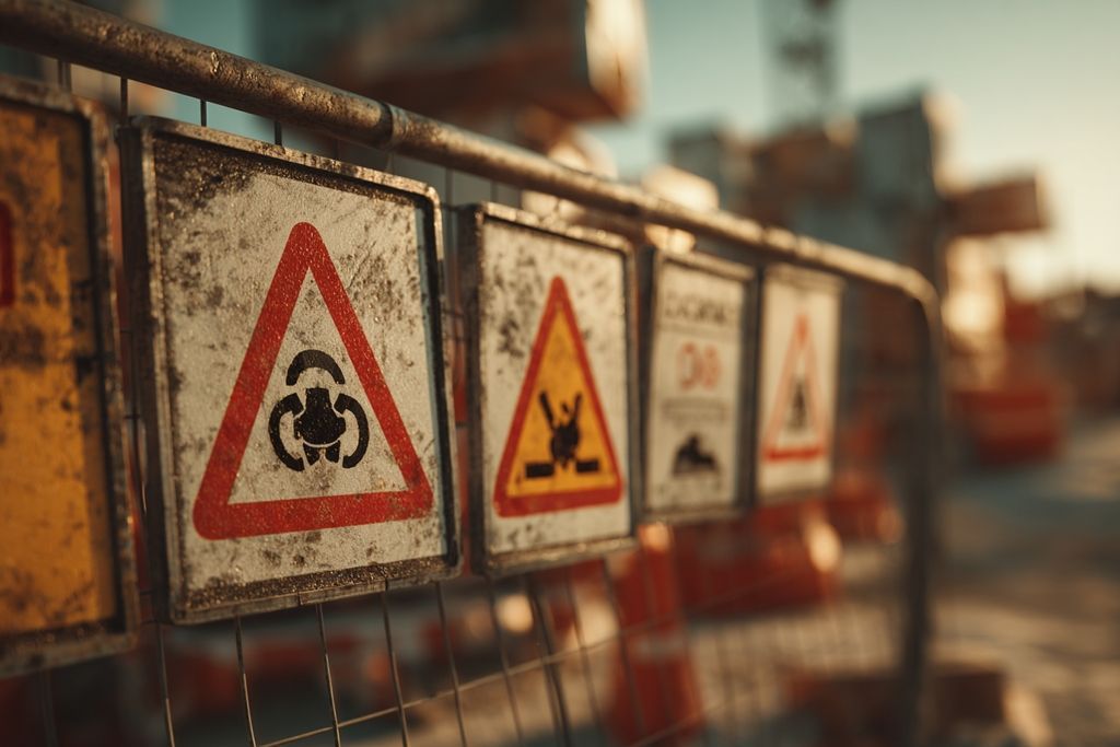 Image en gros plan d'un chantier montrant les signes de poussière et de bruit, mettant en évidence les perturbations quotidiennes.