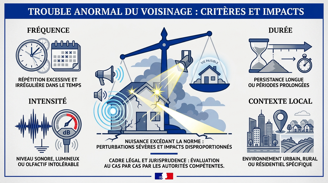 Critères d'évaluation d'un trouble anormal du voisinage selon le Code civil